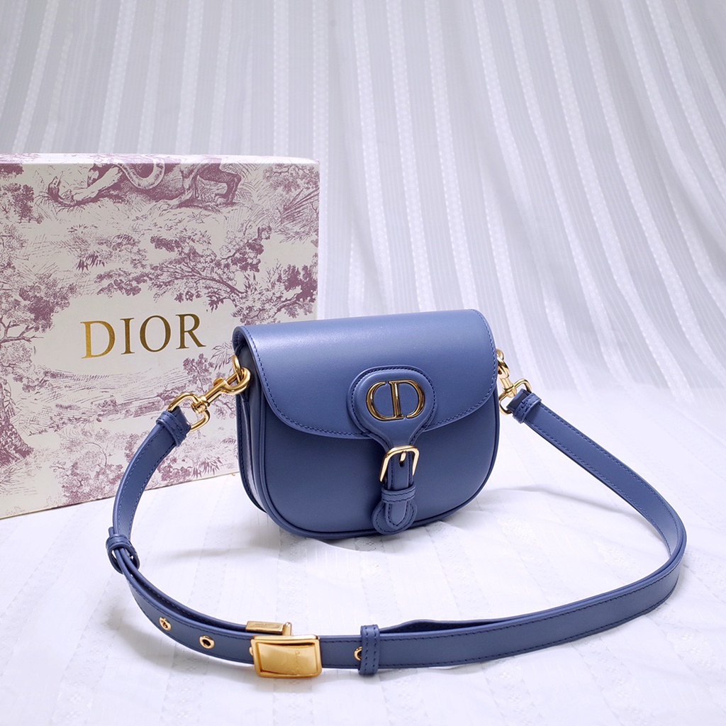 premium tas medium CD bobby bag Denim Blue Box Calfskin