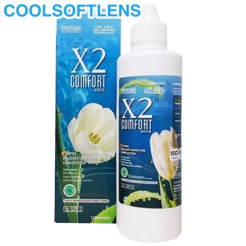 (GROSIR 14.500) Air Softlens X2 120ml / Cairan Softlens X2 120ml / X2 120ml / Air Pencuci Softlens / X2 120 ML COOLSOFTLENS