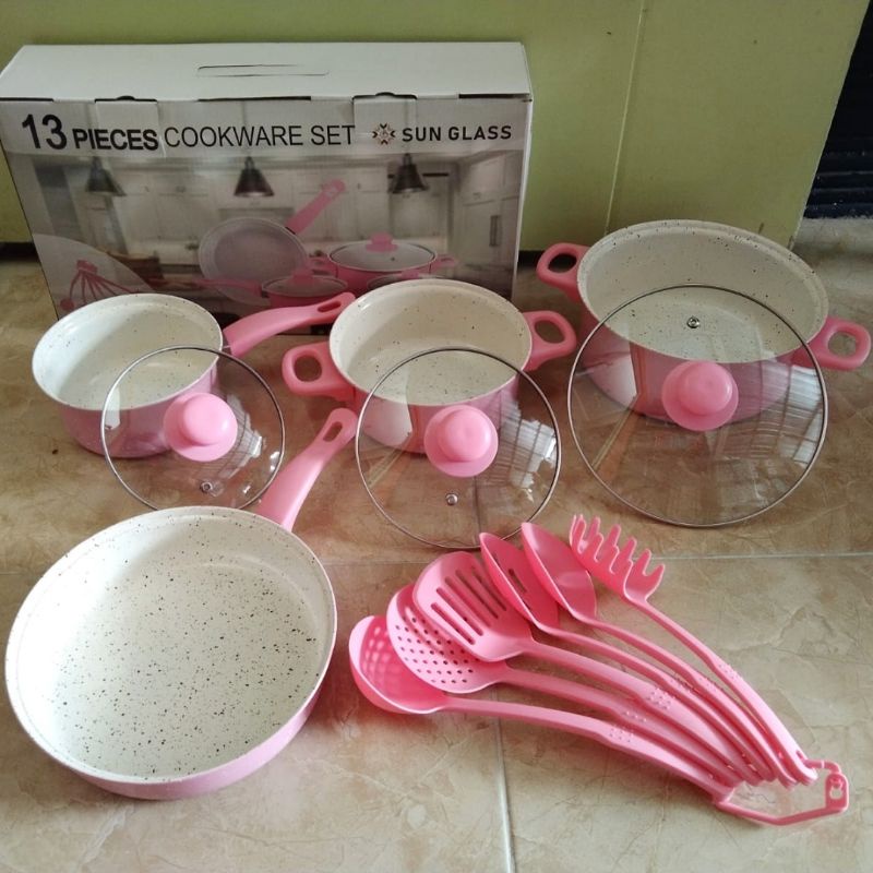 Cookware/ Panci Marble Set 13 Pcs Sun Glass