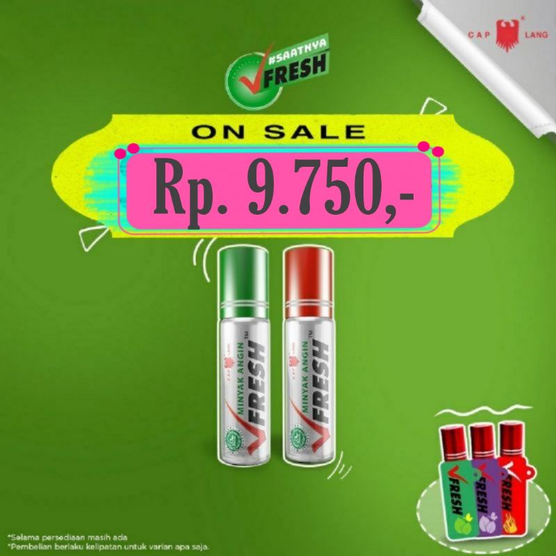 Cap Lang Minyak Angin Vfresh 8ml - hot original