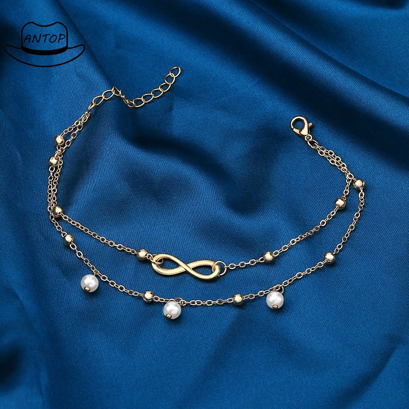 Gelang Kaki Fashion Mutiara Temperamen Wanita Liar ANTOP