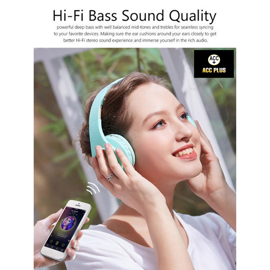 HEADPHONE BANDO MACARON WIRELESS BLUETOOTH EXTRA BASS P33