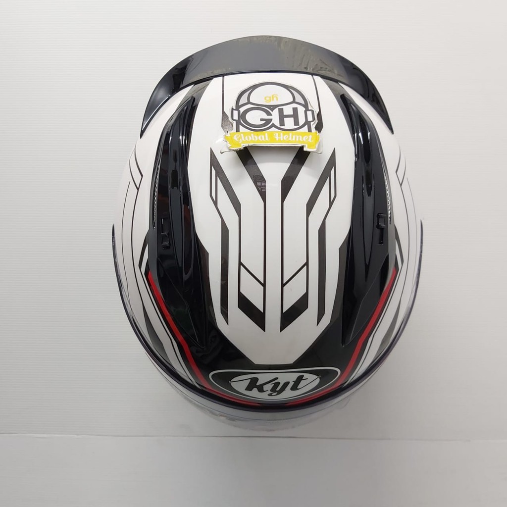 HELM FULL FACE KYT RC7 RC-7 RC SEVEN MOTIF #14 WHITE RED