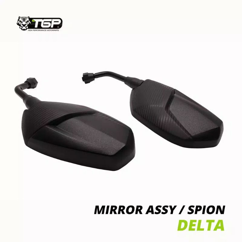 Spion TGP Delta Carbon (Kaca Cembung/Original) HONDA YAMAHA PENDEK