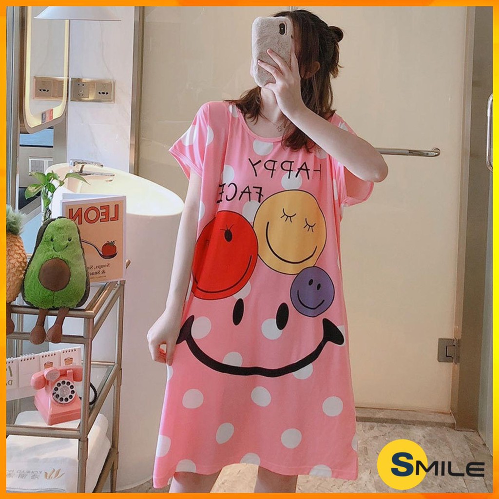 Smile Pakaian Wanita Import Daster Motif Kartun Longgar Korea Fit  XXL 4017