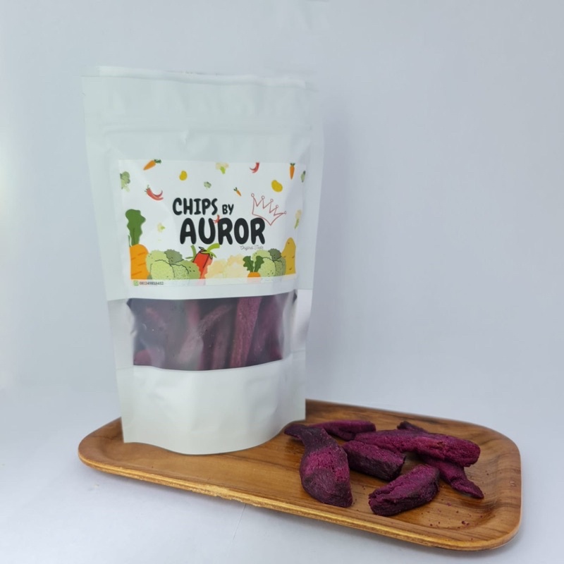 

Keripik Ubi Ungu/Ubi Madu krispi, Crispy Sweet Potato (Isi netto 100gr)