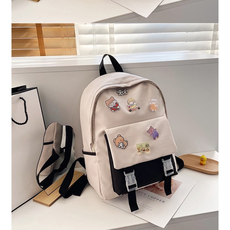 TFT AX200313 92977 AX977 T49 R6818 (1 KG MUAT 3) Tas Ransel Wanita Nylon Nilon import terbaru Ready Warna pink cantik lucu