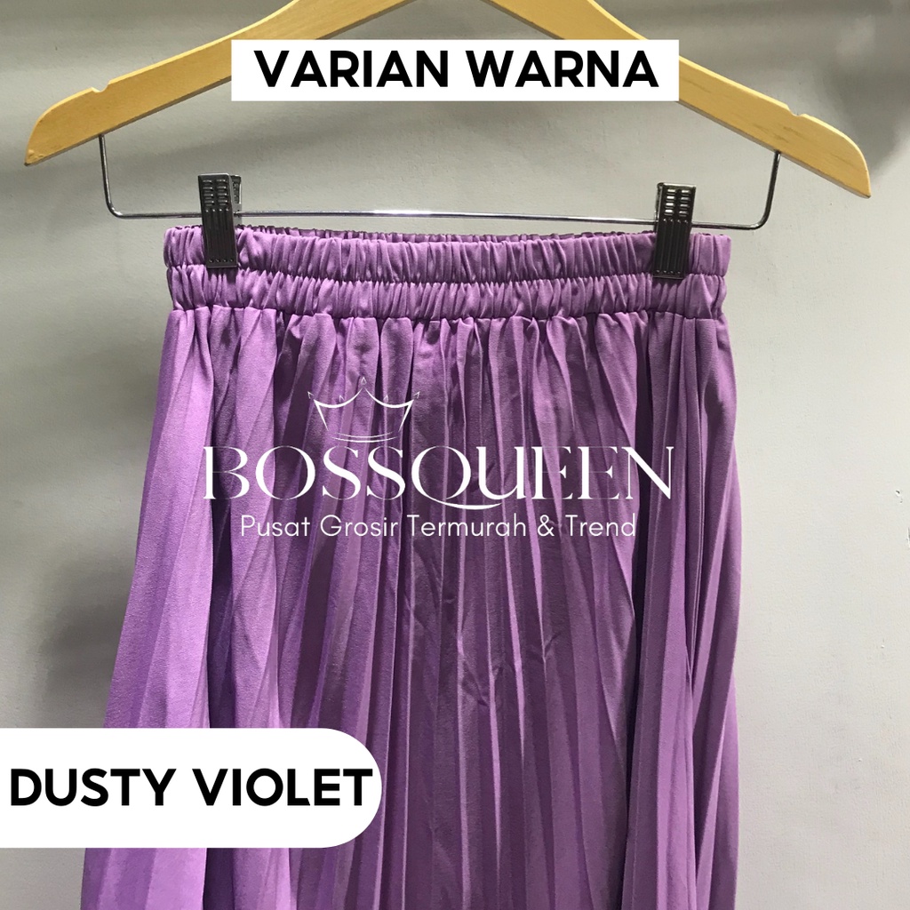 ROK PLISKET BAWAHAN PANJANG JUMBO/ROK. KERJA WANITA MUSIMAH TERMURAH TERLARIS-Dusty violet
