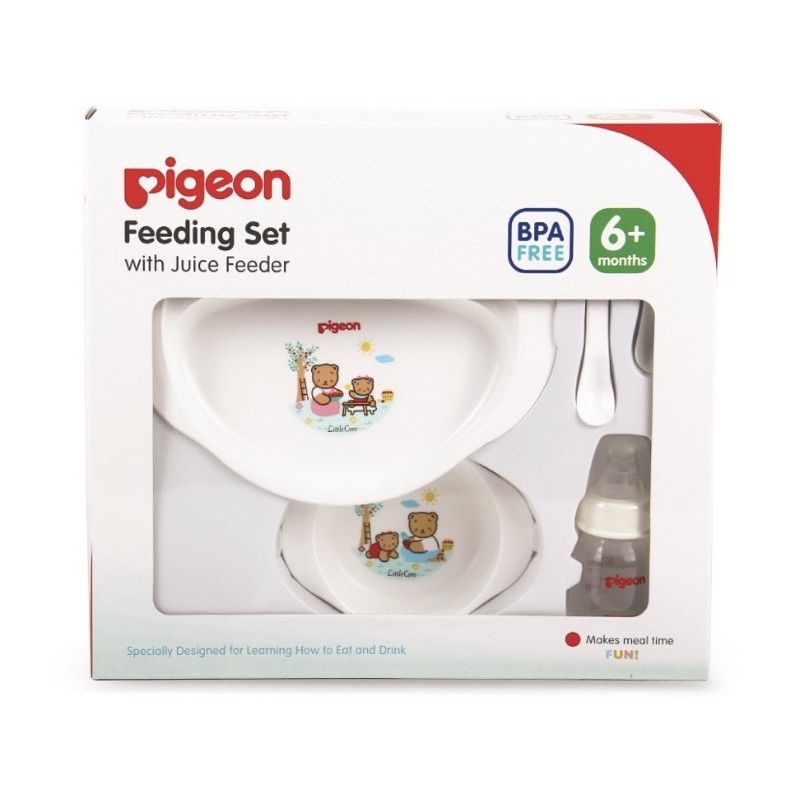 Pigeon Baby Feeding Set With Juice Feeder / Set Perlengkapan Makan Bayi Pigeon / Peralatan Makan Bay