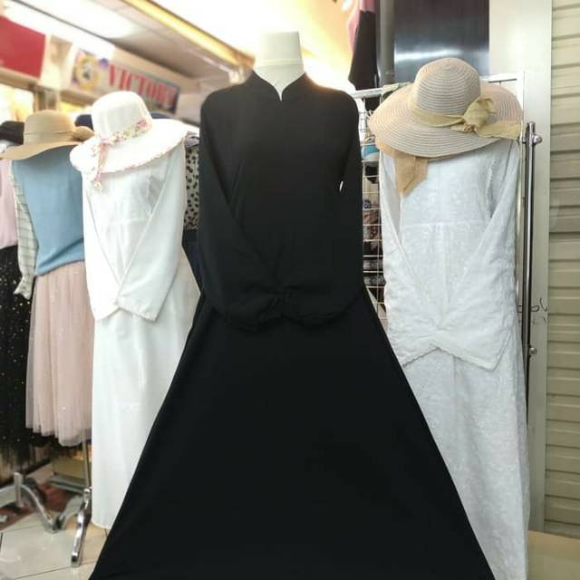 Gamis Hitam Polos / Gamis Ihrom/Busana  Muslim Wanita