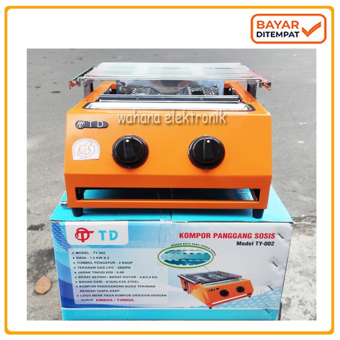 PROMO KOMPOR PANGGANG 2 TUNGKU(SOSIS BAKAR, AYAM, IKAN, SATE) PANGGANGAN GAS