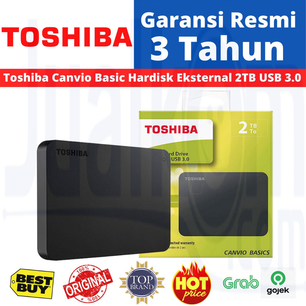 Toshiba Canvio Basic 2TB Harddisk External 2.5&quot; USB 3.0 Resmi