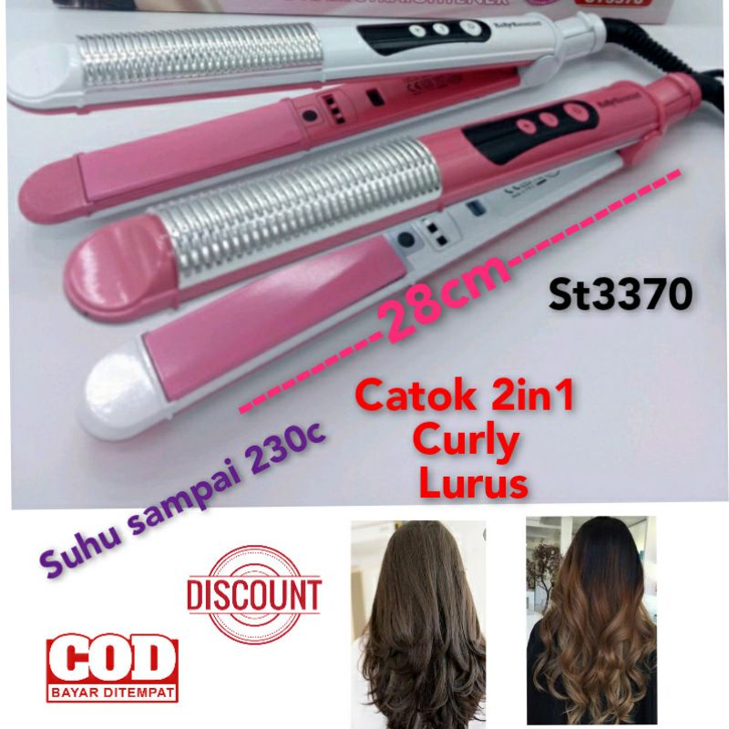 Alat Catokan Rambut Lurus Curly Keriting Blow 2in1 St3370 Cewek