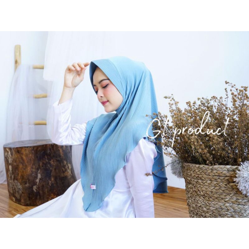 kerudung khimar plisket