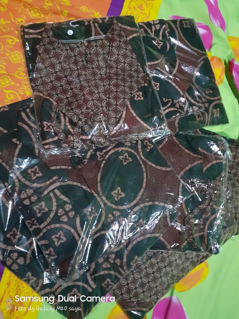 Maura Couple -batik Couple Keluarga Sania Ruffle Ori Ndoro Jowi Dnt Terbaru Motif Kawung Coklat
