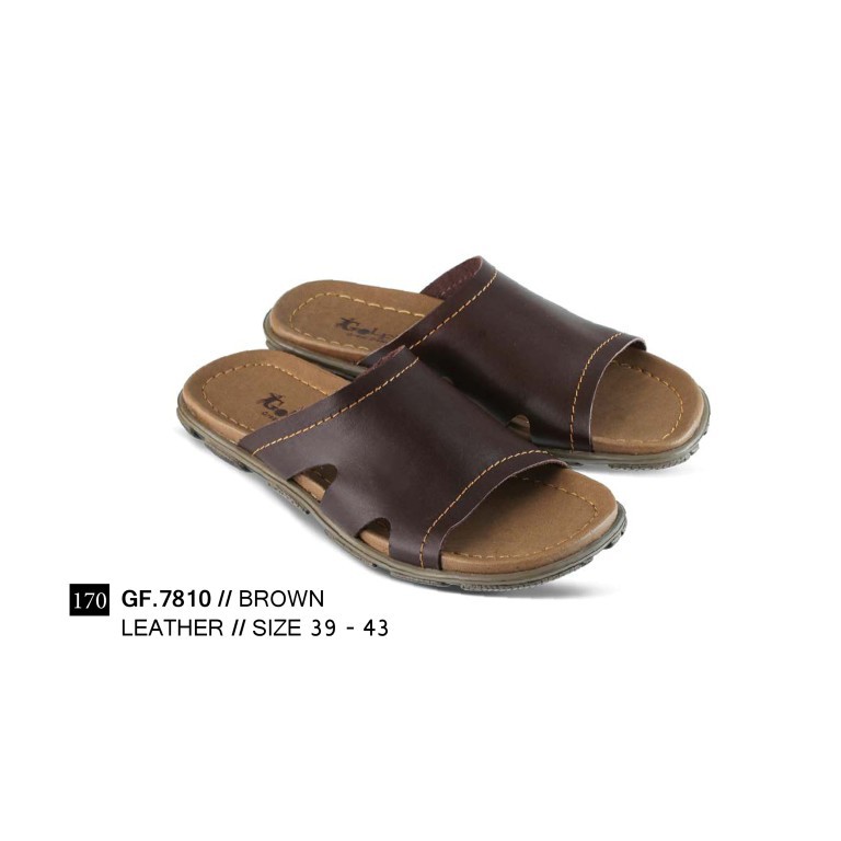 SANDAL SLIDE PRIA BROWN 39 sd 43 GF7810 GF