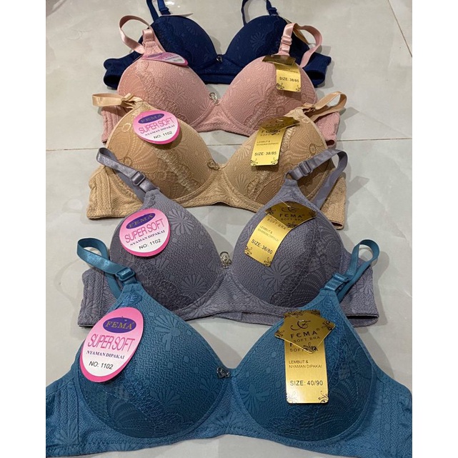 bh merk fema //bra tanpa kawat cup A/B bra kait 2