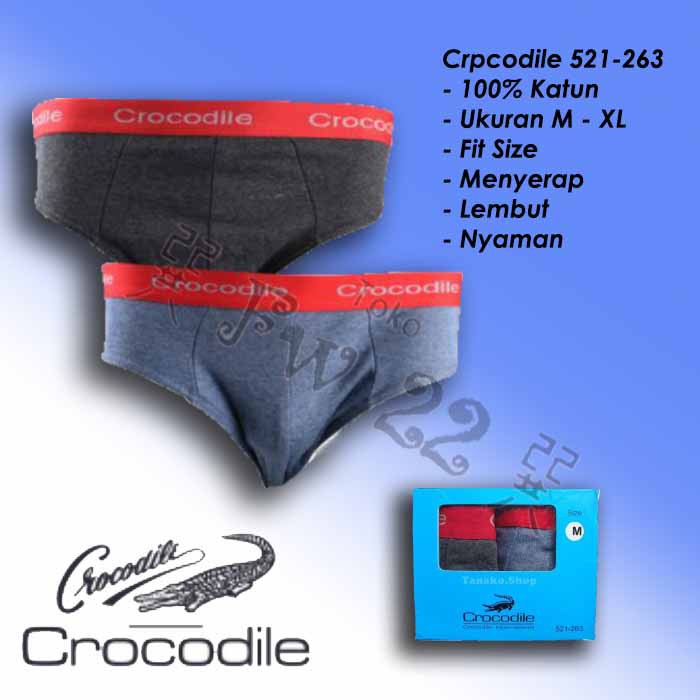 CD Pria Crocodile 263 Bahan 100% Katun Tebal, Lembut dan Fit Body