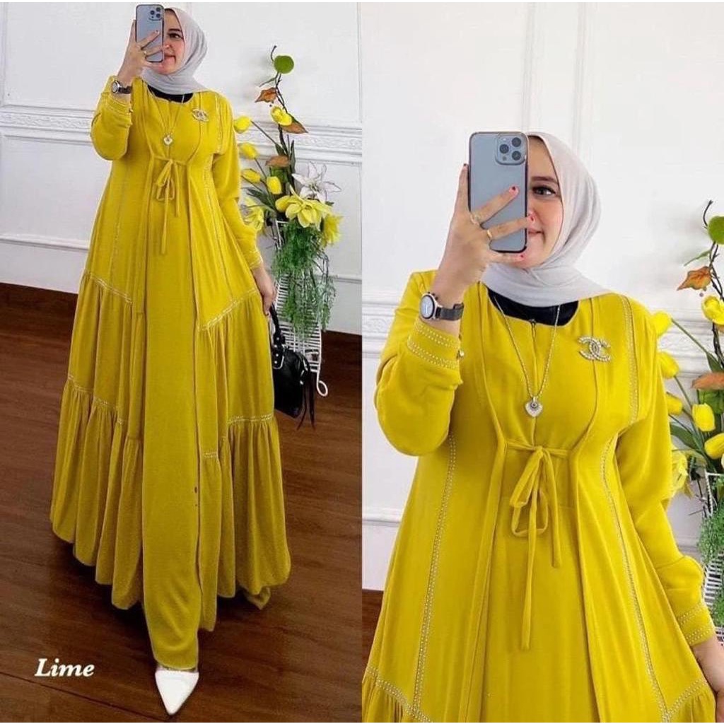 GAMIS WANITA TERBARU DIANA DRESS BAHAN CERUTY BABYDOLL MIX FULL PURING LD 110 CM PB 140 CM ZIPPER DEPAN / BUSUI GAMIS CERUTY WANITA TERBARU 2023 KEKINIAN DRESS WANITA FASHION MUSLIM KONDANGAN MAXI DRESS WANITA LENGAN PANJANG