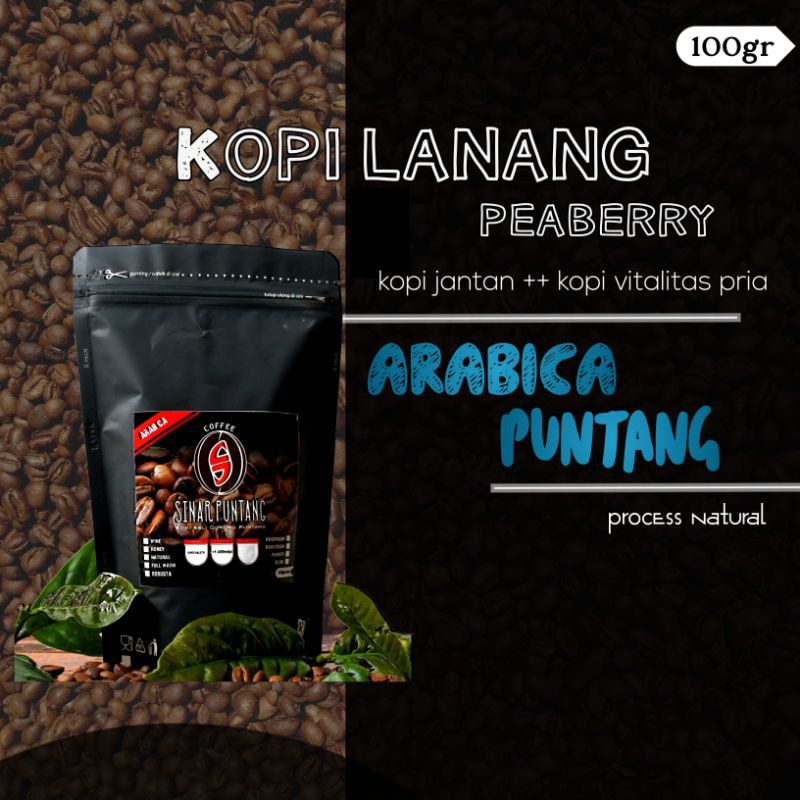 

Kopi lanang arabika original puntang jawa barat stamina pria kopi bubuk/biji 100gram
