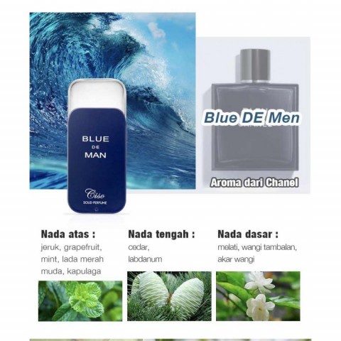 Parfum padat pria dan wanita aroma tahan lama parfum ringan portabel parfum padat 10g CSCF biru favoritku 1pc