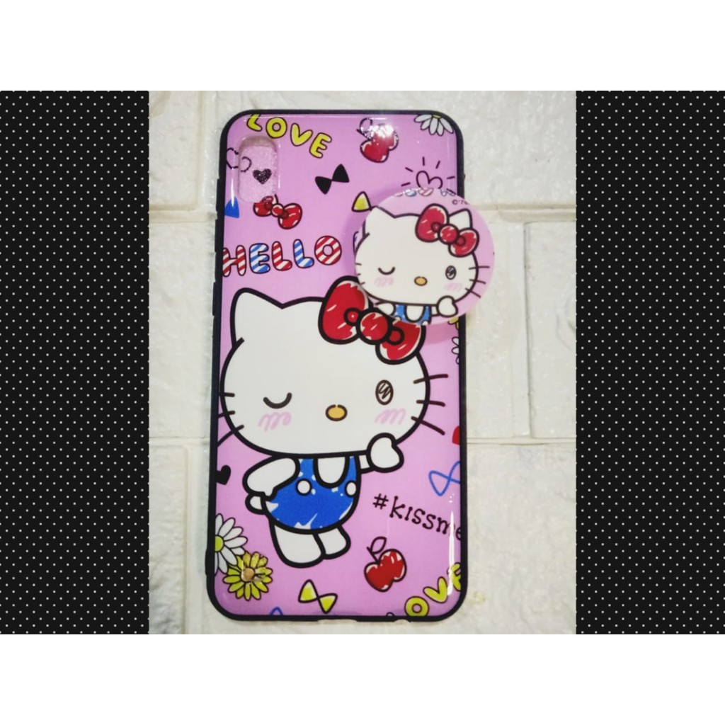 CASE POP SOKET SAMSUNG GALAXY M10 MOTIF KARTUN HELLO KITTY, COOL