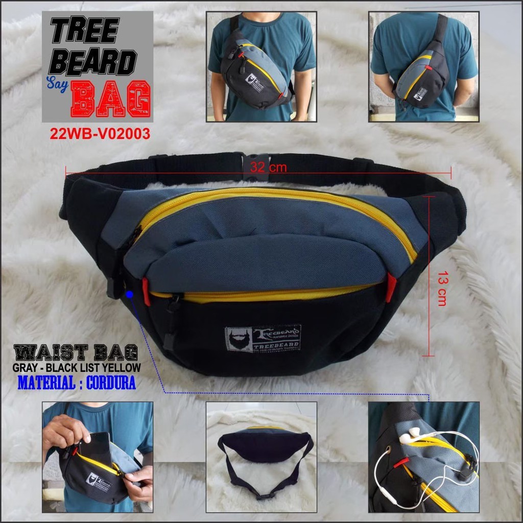 TERMURAH !! TAS SELEMPANG PRIA / WAIST BAG ORIGINAL TREEBEARD