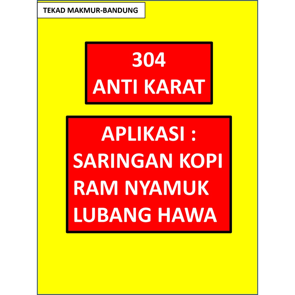 Wiremesh Stainless 304 Anti Karat - 50x100cm - Kawat Ram Stainless