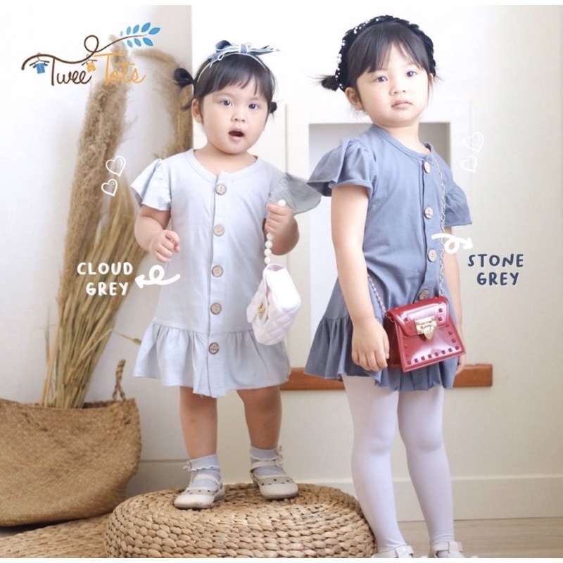 RACHIDKIDS / DRESS ANAK / DASTER ANAK LUCU / LILIE DRESS BUTTON