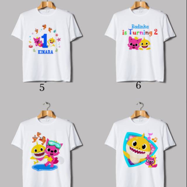 KAOS BABY SHARK TERBARU kaos anak couple family untuk ultah