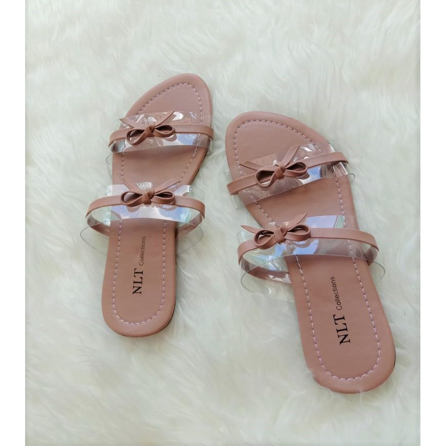 NunuLisaTan CINDERELLA - Terbaru Sandal Sendal Teplek Murah Hitam mocca pink