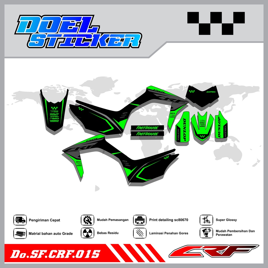 Sticker Striping Semifull CRF 150L List Variasi Hologram Pelangi,Crome Doel  015