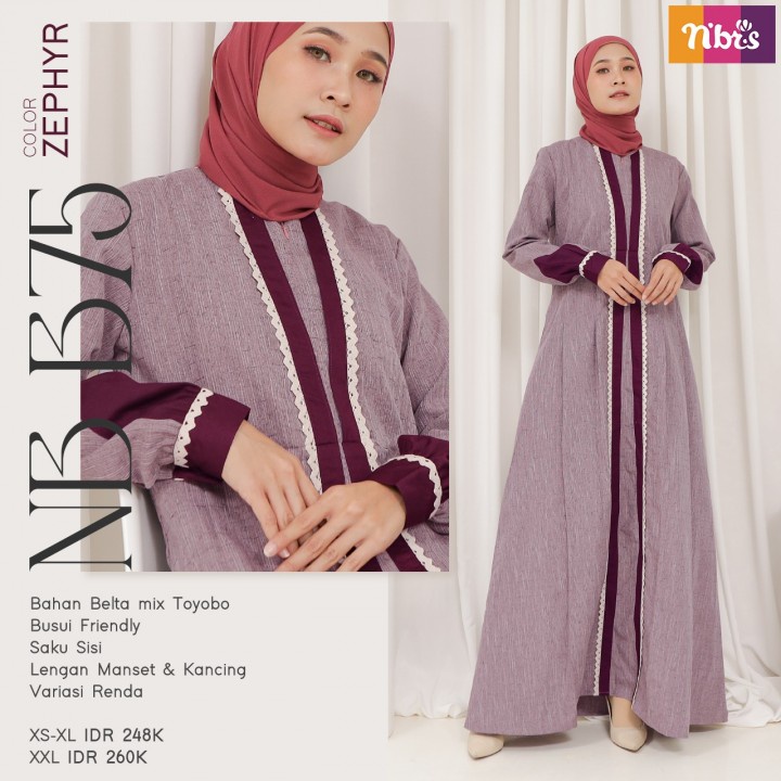 Gamis Nibras NB B75 / Fashion Muslim Terbaru 2022 / Dress