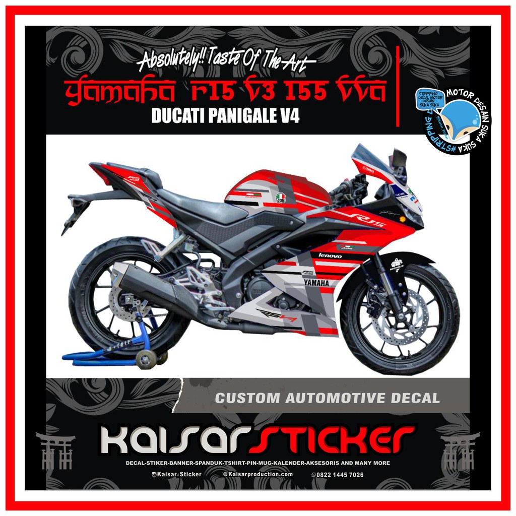 STIKER DECAL YAMAHA R15 V3 DUCATI WINNER FULL BODY