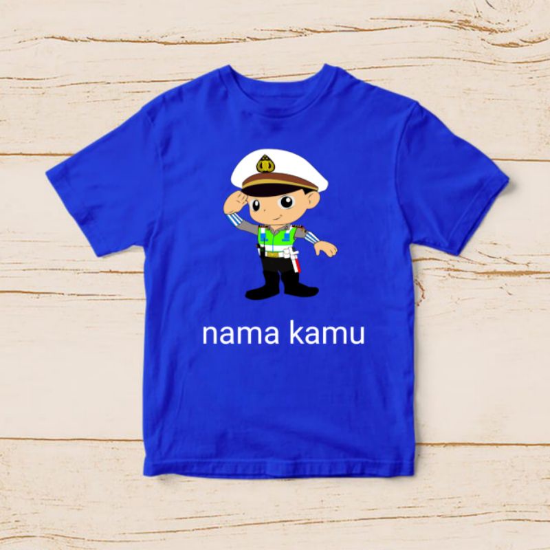 baju anak karakter / kaos anak gambar polisi