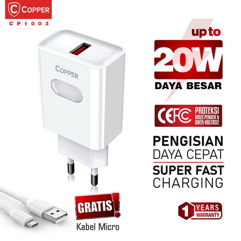 Charger Copper CP1003 Fast Charging 3.0