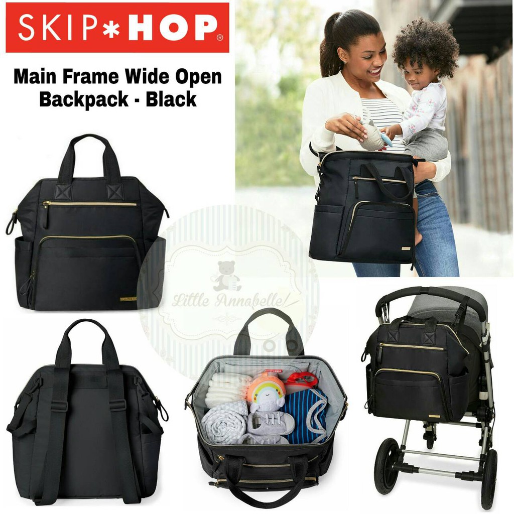 skip hop mainframe wide open backpack diaper bag