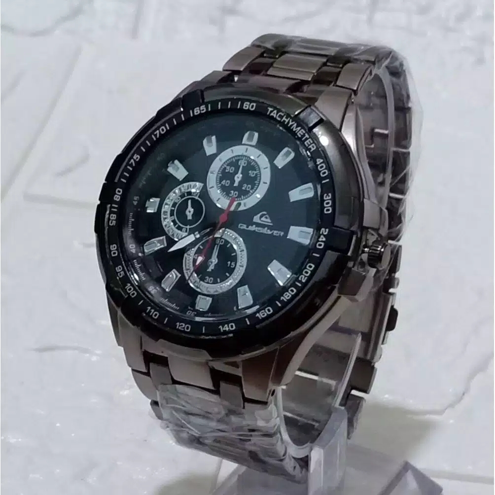 Jam Tangan Pria Sporty Strap Rantai Steel QS Chronicle