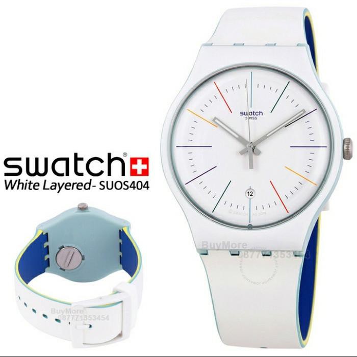 Jual [Jam Tangan Anak] Swatch SUOS404 White Layered Original Garansi 2  Tahun Jam Unisex Indonesia|Shopee Indonesia
