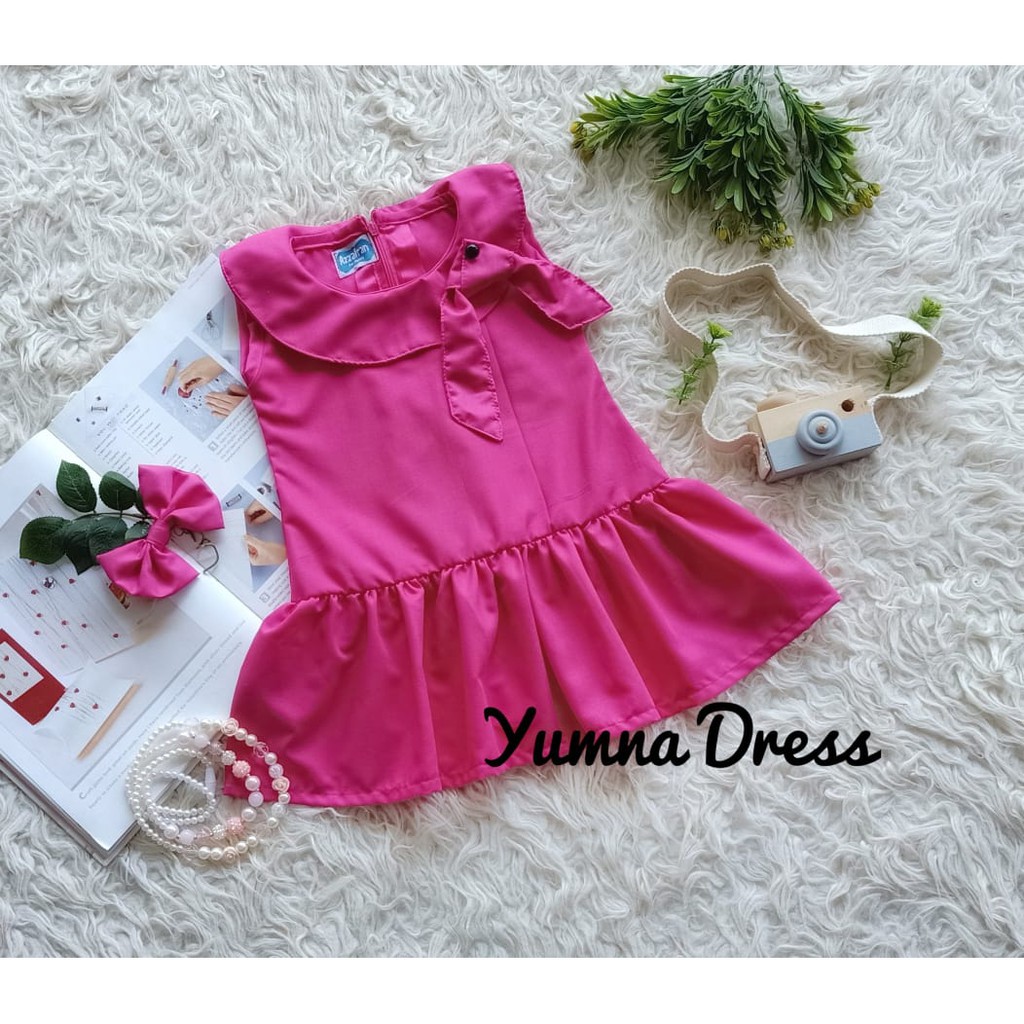 DRESS ANAK YUMNA WARNA PINK FANTA/DRESS SIMPLE ANAK/BAJU ANAK PEREMPUAN