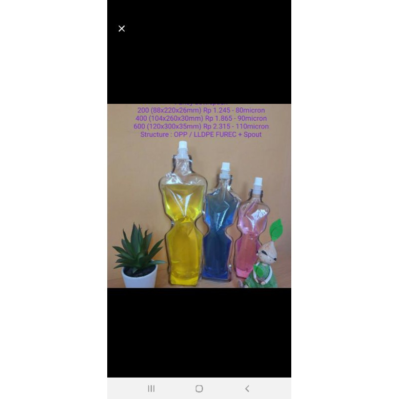 ,Botol Plastik Unik / Fancy Pack uk. 200 ml dengan tutup botol ulir + Segel