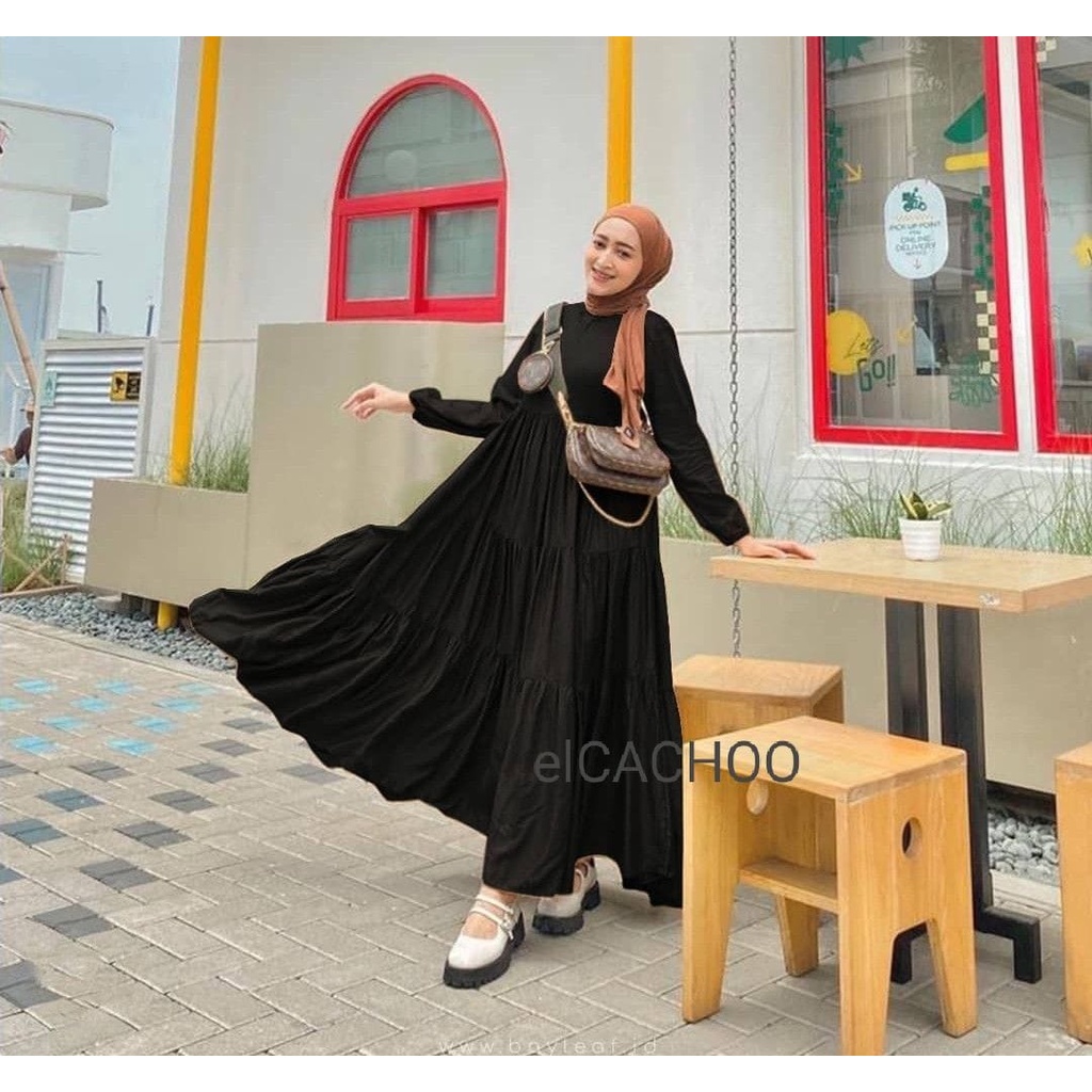 Gamis Rayon uniqlo Nadhif dress premium quality by elCACHOO Gamis Adem Polos Susun Rempel Home Dress