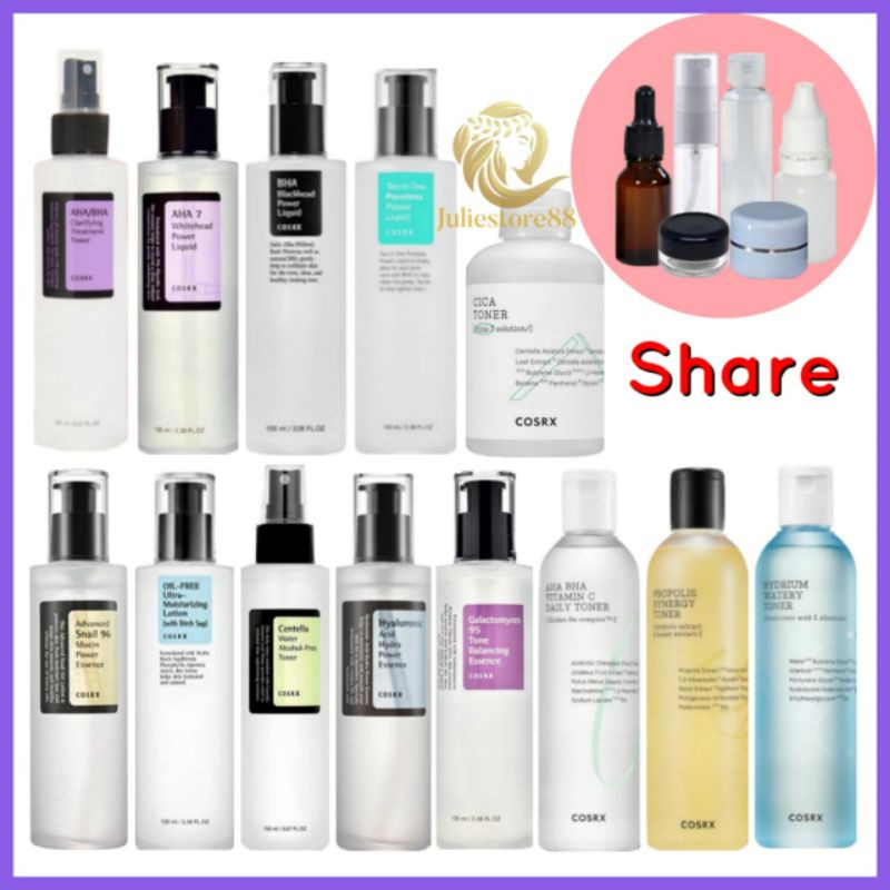 (Share in Jar) COSRX AHA BHA BLACKHEAD SNAIL 96 LOW PH CENTELLA WHITEHEAD AHA 7 CICA TONER