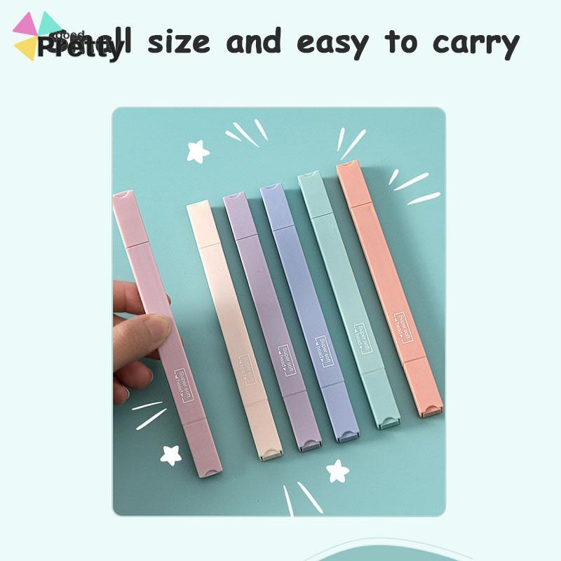 Morandi 6 Pcs/set Berwarna Neon Pena Kepala Ganda Pena Stabilo Seni Spidol Siswa Spidol Anak Alat Tulis - PD