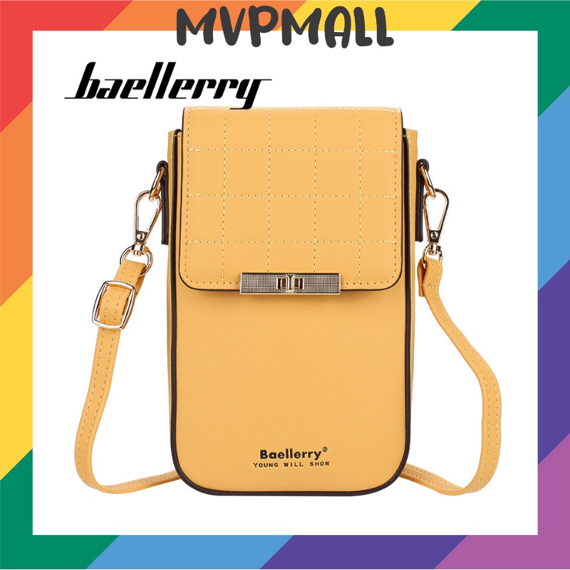 [BISA COD] BAELLERRY N8612 Tas Selempang Wanita Tas Handphone Sling Bag Kulit PU Leather Premium