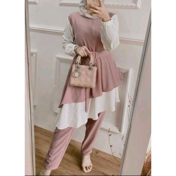 ERDE SET / ONE SET JUMBO XXL - STANDART XL  / YOSIE SET ONESET MOTIF ABSTRAK DAILY SET HOMEWEAR HOMEY SETELAN WANITA MOTIF TIE DYE   ONE SET RAYON-ZAZA DUSTY XXL