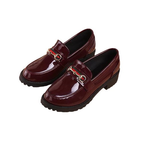 Sepatu Loafers '' NANDYA '' Maroon Glosy Premium LC 01