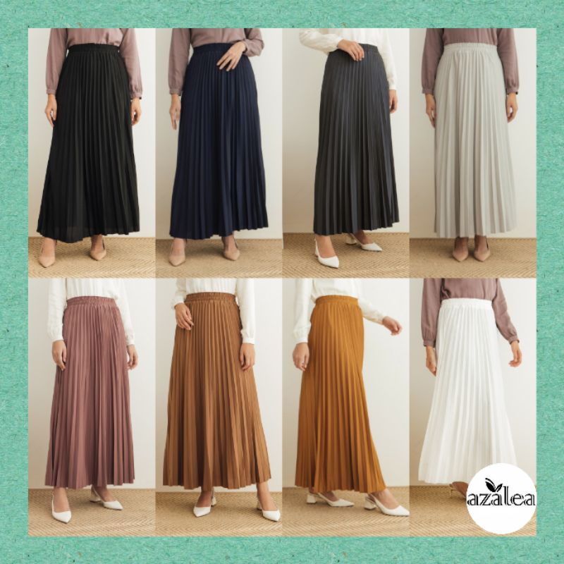 Rok Plisket Gia Skirt Geulis Giovanni Skirt Geulis Asya Skirt Geulis Pleats Skirt Vanilla Hijab