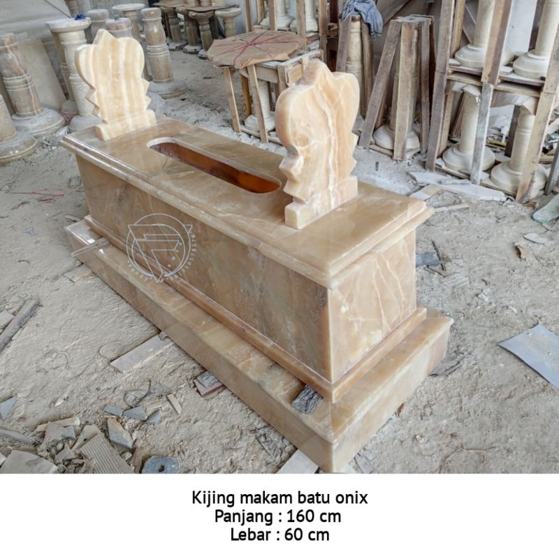 Kijingan makam batu onix P.160 L.60 free ongkir jawa