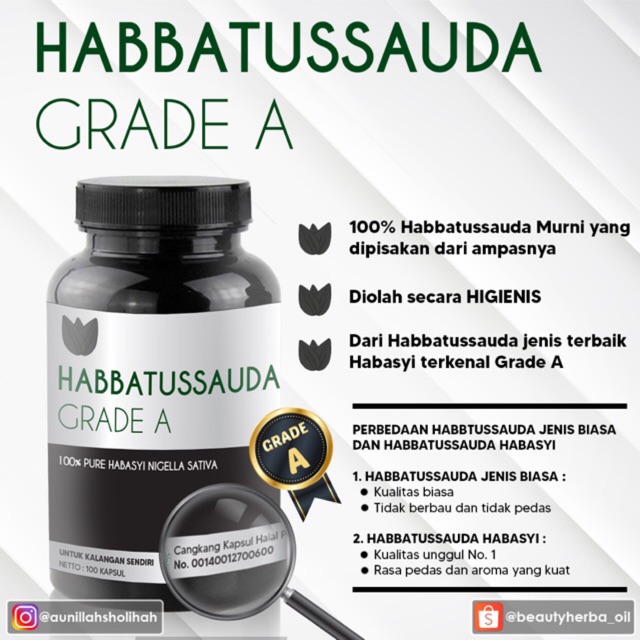 Habbatussauda Grade A Habbatussauda Jenis Habasyi Dari Ethiopia Habbatussauda Premium Kapsul Bubuk Shopee Indonesia